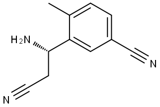 3-((1S)-1-AMINO-2-CYANOETHYL)-4-METHYLBENZENECARBONITRILE Struktur