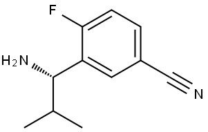 3-((1S)-1-AMINO-2-METHYLPROPYL)-4-FLUOROBENZENECARBONITRILE 结构式