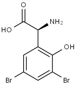 (2S)-2-AMINO-2-(3,5-DIBROMO-2-HYDROXYPHENYL)ACETIC ACID 结构式