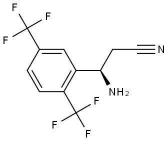 (3R)-3-AMINO-3-[2,5-BIS(TRIFLUOROMETHYL)PHENYL]PROPANENITRILE 结构式