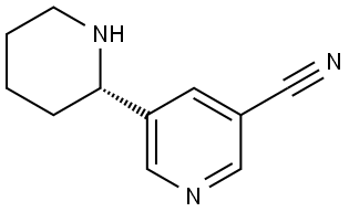 5-((2S)-2-PIPERIDYL)PYRIDINE-3-CARBONITRILE 结构式