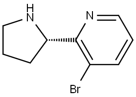 2-((2S)PYRROLIDIN-2-YL)-3-BROMOPYRIDINE 结构式