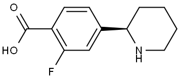 2-fluoro-4-[(2S)-piperidin-2-yl]benzoic acid 结构式