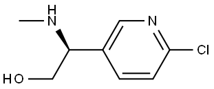 (2S)-2-(6-CHLORO(3-PYRIDYL))-2-(METHYLAMINO)ETHAN-1-OL 化学構造式