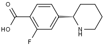 2-fluoro-4-[(2R)-piperidin-2-yl]benzoic acid 结构式