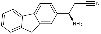 (3R)-3-AMINO-3-FLUOREN-2-YLPROPANENITRILE 化学構造式