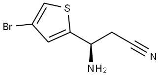 (3R)-3-AMINO-3-(4-BROMO(2-THIENYL))PROPANENITRILE Structure