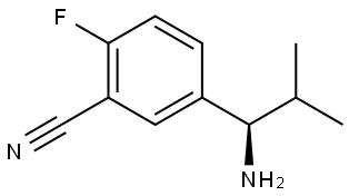 5-((1R)-1-AMINO-2-METHYLPROPYL)-2-FLUOROBENZENECARBONITRILE Structure