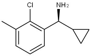 (S)-(2-CHLORO-3-METHYLPHENYL)(CYCLOPROPYL)METHANAMINE,1213603-54-3,结构式