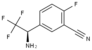 5-((1R)-1-AMINO-2,2,2-TRIFLUOROETHYL)-2-FLUOROBENZENECARBONITRILE Struktur