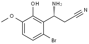 (3R)-3-AMINO-3-(6-BROMO-2-HYDROXY-3-METHOXYPHENYL)PROPANENITRILE 结构式