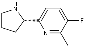3-FLUORO-2-METHYL-6-[(2S)-PYRROLIDIN-2-YL]PYRIDINE 结构式