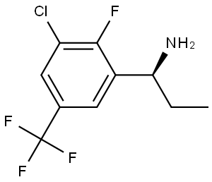 (1S)-1-[3-CHLORO-2-FLUORO-5-(TRIFLUOROMETHYL)PHENYL]PROPAN-1-AMINE 化学構造式