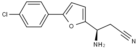 (3R)-3-AMINO-3-[5-(4-CHLOROPHENYL)(2-FURYL)]PROPANENITRILE 化学構造式