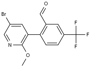 2-(5-Bromo-2-methoxy-3-pyridinyl)-5-(trifluoromethyl)benzaldehyde,1219936-21-6,结构式
