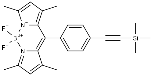 Boron, [2-?[(3,?5-?dimethyl-?2H-?pyrrol-?2-?ylidene-?κN)?[4-?[2-?(trimethylsilyl)?ethynyl]?phenyl]?methyl]?-?3,?5-?dimethyl-?1H-?pyrrolato-?κN]?difluoro-?, (T-?4)?- Structure