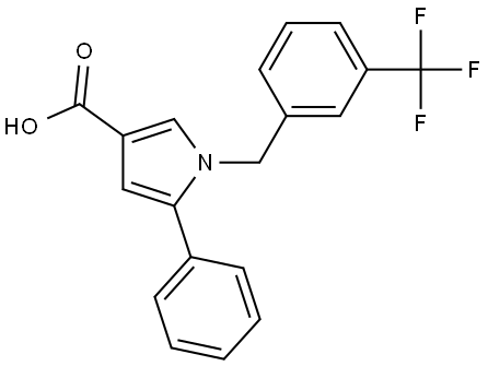 5-phenyl-1-(3-(trifluoromethyl)benzyl)-1H-pyrrole-3-carboxylic acid Structure