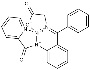 Nickel, [N-[phenyl[2-[[(2-pyridinyl-κN)carbonyl]amino-κN]phenyl]methylene]glycinato(2-)-κN,κO]-, (SP-4-4)- (9CI, ACI) Structure