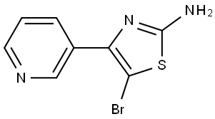 5-Bromo-4-(3-pyridyl)-2-aminothiazole 化学構造式