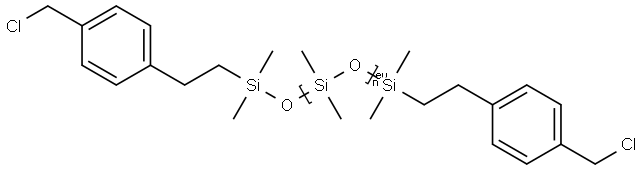 α-[[2-[4-(chloromethyl)phenyl]ethyl]dimethylsilyl]-ω-[[[2-[4-(chloromethyl)phenyl]ethyl]dimethylsilyl]oxy]poly[oxy(dimethylsilylene) Structure
