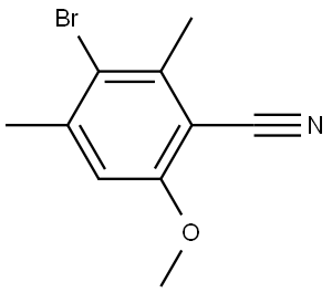 3-Bromo-6-methoxy-2,4-dimethylbenzonitrile 结构式