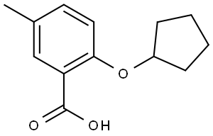 2-(Cyclopentyloxy)-5-methylbenzoic acid 结构式