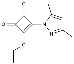 3-(3,5-二甲基-1H-吡唑-1-基)-4-乙氧基-3-环丁烯-1,2-二酮 结构式