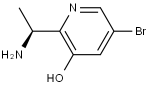 2-[(1S)-1-aminoethyl]-5-bromopyridin-3-ol 结构式