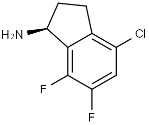 (1S)-4-CHLORO-6,7-DIFLUORO-2,3-DIHYDRO-1H-INDEN-1-AMINE 结构式