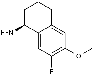 (S)-7-Fluoro-1,2,3,4-tetrahydro-6-methoxy-1-naphthalenamine 化学構造式