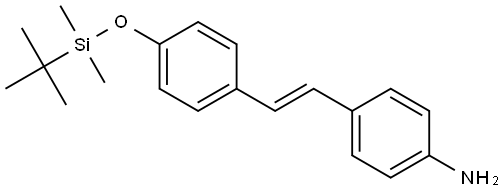 (E)-4-(4-((叔丁基二甲基硅基)氧基)苯乙烯基)苯胺 结构式