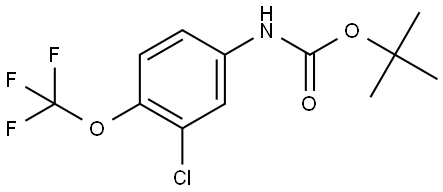 1,1-Dimethylethyl N-[3-chloro-4-(trifluoromethoxy)phenyl]carbamate 化学構造式