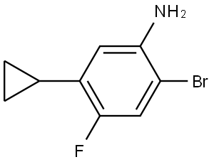 2-Bromo-5-cyclopropyl-4-fluorobenzenamine 化学構造式