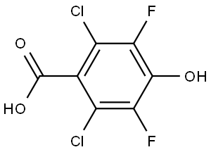 2,6-Dichloro-3,5-difluoro-4-hydroxybenzoic acid,126817-41-2,结构式
