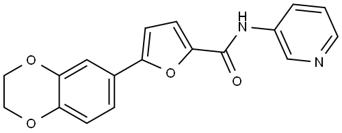 5-(2,3-Dihydrobenzo[b][1,4]dioxin-6-yl)-N-(pyridin-3-yl)furan-2-carboxamide 结构式