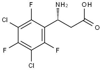 (3R)-3-amino-3-(3,5-dichloro-2,4,6-trifluorophenyl)propanoic acid 结构式