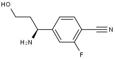 4-((1S)-1-AMINO-3-HYDROXYPROPYL)-2-FLUOROBENZENECARBONITRILE 结构式