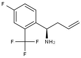 (1R)-1-[4-FLUORO-2-(TRIFLUOROMETHYL)PHENYL]BUT-3-EN-1-AMINE,1270141-36-0,结构式