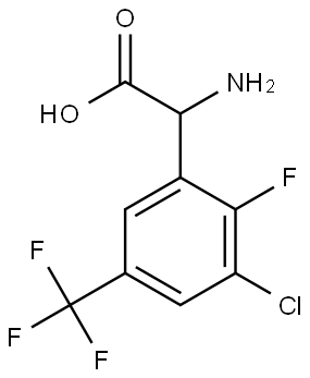 2-AMINO-2-[3-CHLORO-2-FLUORO-5-(TRIFLUOROMETHYL)PHENYL]ACETIC ACID 结构式