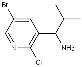 1-(5-BROMO-2-CHLOROPYRIDIN-3-YL)-2-METHYLPROPAN-1-AMINE 化学構造式