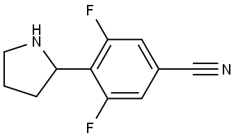 3,5-DIFLUORO-4-PYRROLIDIN-2-YLBENZENECARBONITRILE Structure