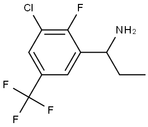 1-[3-CHLORO-2-FLUORO-5-(TRIFLUOROMETHYL)PHENYL]PROPAN-1-AMINE 化学構造式