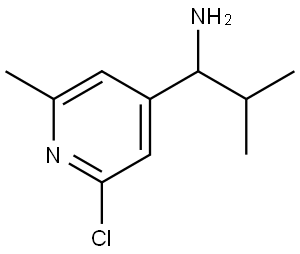 1-(2-CHLORO-6-METHYLPYRIDIN-4-YL)-2-METHYLPROPAN-1-AMINE 结构式