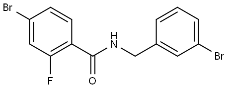 4-Bromo-N-[(3-bromophenyl)methyl]-2-fluorobenzamide 结构式