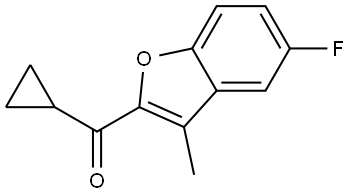 2-cyclopropanecarbonyl-5-fluoro-3-methyl-1-benzofuran 化学構造式