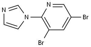 3,5-Dibromo-2-(imidazol-1-yl)pyridine Struktur