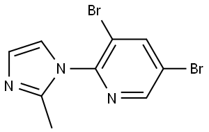 3,5-Dibromo-2-(2-methylimidazol-1-yl)pyridine Struktur