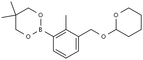 5,5-Dimethyl-2-[2-methyl-3-[[(tetrahydro-2H-pyran-2-yl)oxy]methyl]phenyl]-1,3... Structure