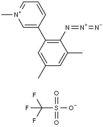 3-(2-Azido-3,5-dimethylphenyl)-1-methylpyridin-1-ium trifluoromethanesulfonate Structure