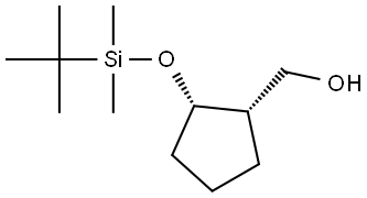 ((1S,2S)-2-((叔丁基二甲基甲硅烷基)氧基)环戊基)甲醇 结构式